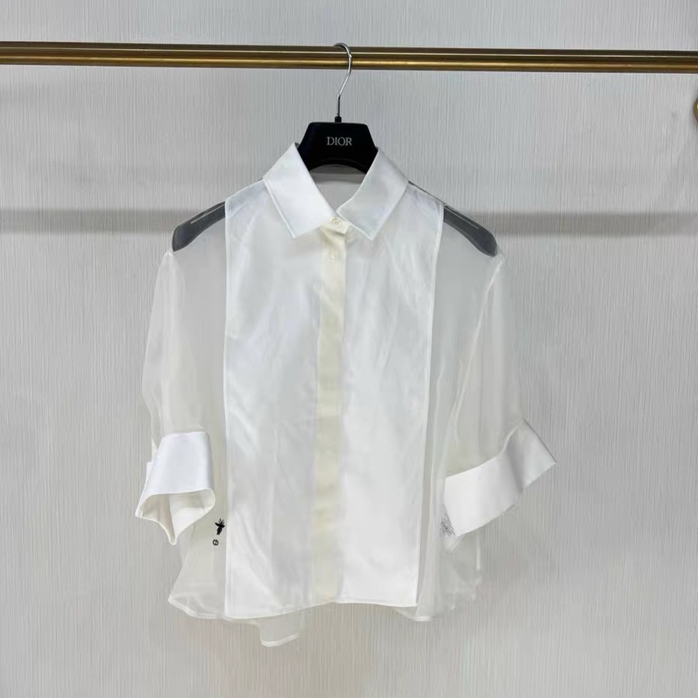 🚩steal authentic Dior Sheer White Women's Blouse
